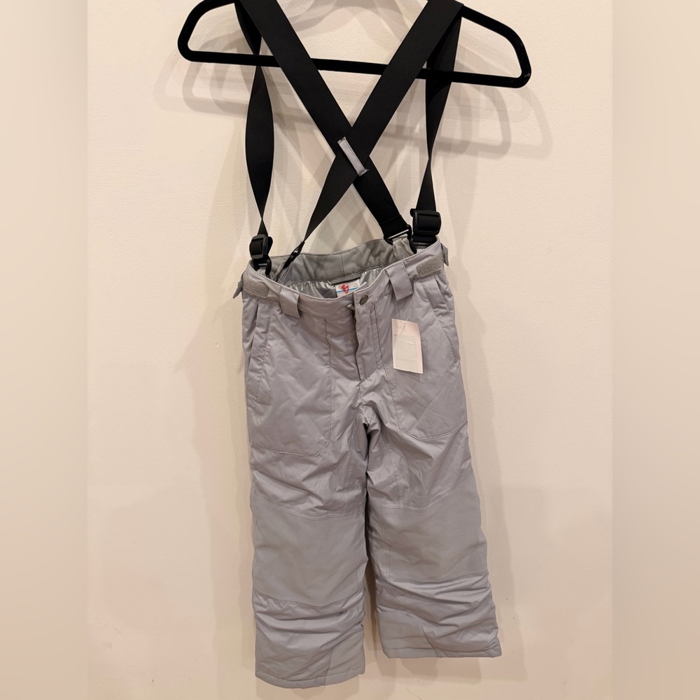 Columbia Youth Small Snow‎ Bib Pants Gray Outgrown Waterproof Ski NWT
